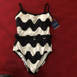 Marimekko Lokki pattern one-piece swim suit